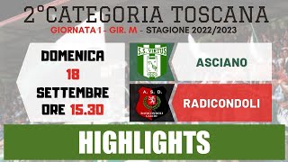 2° Categoria Toscana 2223 Virtus Asciano  Radicondoli 11  Highlights [upl. by Kane248]