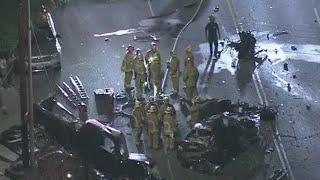 At least 1 killed in horrific 8vehicle crash in Reseda [upl. by Kroo]