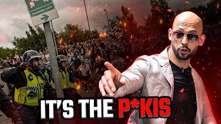 Andrew Tates Racist Slurs amp Inciting UK Riots [upl. by Primaveras]