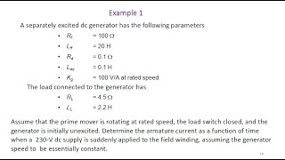 Transient behavior of a separately excited DC Generator [upl. by Dlonyar896]