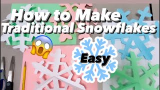 How to Make SNOWFLAKES for Kids  Easy traditional 4 Beginners  snowflakes mrschuettesart [upl. by Georgie51]