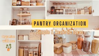 Pantry Organization Ideas  Simple amp Realistic Pantry Organizing TipsOrganize with meAbode Diaries [upl. by Halyk526]