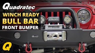 Quadratec Winch Ready Bull Bar Front Bumper for 9706 Jeep Wrangler TJ [upl. by Yrret]