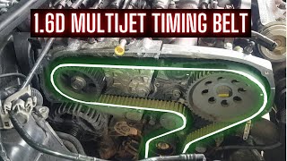 Fiaт 16D MultiJet 77Kw 105Hp 198A3 Engine Timing belt replace Смяна ангренажен ремък [upl. by Livi]