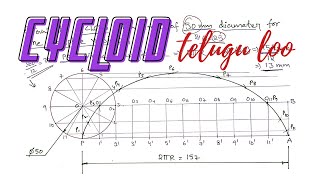 Drawing CYCLOID  Engineering Drawing  BTech  Diploma  Polytechnic  teluguenglish [upl. by Leelahk]