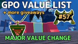 NEW GPO VALUE LIST UPDATE 8 57  MAJOR VALUE CHANGES   Giveaways [upl. by Kano119]