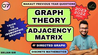 Lec07  Adjacency Matrix  Directed Graph  Graph Theory  Discrete Mathematics Makaut PYQs [upl. by Niletak563]