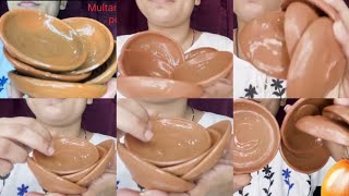 Clay Saucers Swallow 🤤❤️claypotcrunch mudcrunchyclay [upl. by Ennayoj]