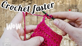 how to crochet two double crochet rows at the same time crochet faster [upl. by Mayram]