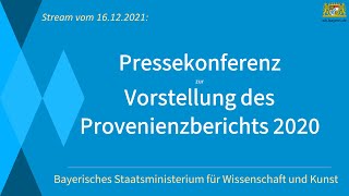 Vorstellung des Provenienzberichts 2020 [upl. by Arhsub]