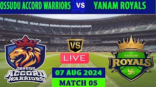 Ossudu Accord Warriors vs Yanam Royals  OAW vs YR  Pondicherry Premier League 2024 Live [upl. by Hyde]