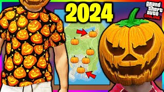 Las 200 UBICACIONES de las CALABAZAS ¿Cómo tener la Mascara amp Camisa de CALABAZA  GTA Online 2024 [upl. by Yrot]