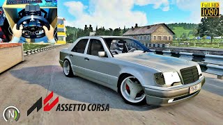 Mercedes E500 W124 AMG  Assetto Corsa Steering Wheel Gameplay [upl. by Sayer]