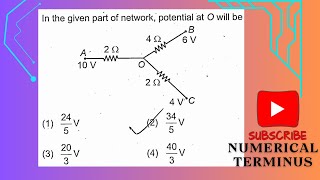 In the given part of network potential at O will be [upl. by Eenrahc386]