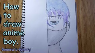 How to draw anime boy easy Easy way to draw anime face [upl. by Rooke]