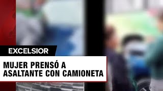 Habla mujer que prensó a asaltante en CDMX y se la llevaron detenida [upl. by Ttej]