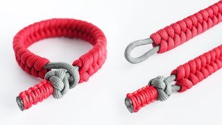 How to Make a Knot and Loop Fishtail Paracord Bracelet  No Buckle Alternate Finish [upl. by Longtin57]