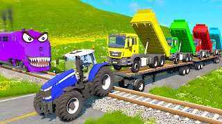 Epic Dump Truck Challenge Speed Bumps Flatbed Rescue amp Tractor Trouble 🚛🔥  BeamNG [upl. by Indihar706]