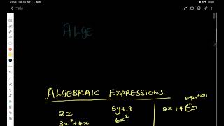 ALGEBRAICEXPRESSIONSGRADE 9 [upl. by Dillie182]