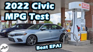 2022 Honda Civic – MPG Test  Realworld Highway Range 15liter CVT Touring [upl. by Nived]