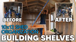 Building Storage Shelves In My Shed  Satisfying Before and After [upl. by Yeldua771]