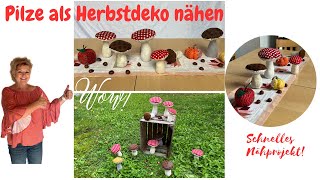 Pilze nähen DiY Herbstdeko in 10 Minuten nähen [upl. by Sitnerp867]