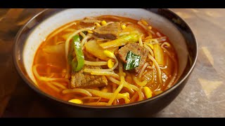 Korean Spicy Beef and Bean Sprout Soup 매운소고기콩나물뭇국Korean Food Recipes Soup [upl. by Sisenej844]