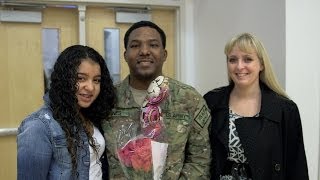 Soldier Returns Home from Afghanistan Surprises Daughter at School [upl. by Osterhus]