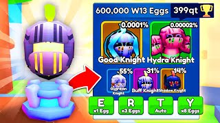 I Opened 600000 Knight Eggs with 000002 OP Free Pet in Arm Wrestling Simulator Roblox [upl. by Goodspeed]