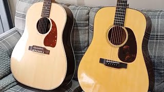 A closer look at the Gibson j45 studio rosewood and Martin D18 acoustic guitars [upl. by Besnard]