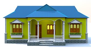 4 BEDROOM TIN SHADE HOUSE PLAN टिन से देहाती घर का नक्शा Prems home plan [upl. by Aisirtap227]