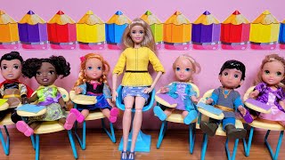 Elsa amp Anna toddlers at school  Barbie dolls  rhyme game [upl. by Ayifa]