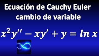 Ecuación de Cauchy Euler no homogénea por CAMBIO DE VARIABLE [upl. by Ahsienyt]