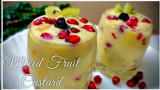 Fruit Custard RecipeHealthy Dessert RecipeHow to make Fruit CustardFruit Salad with CustardPowder [upl. by Hildy311]