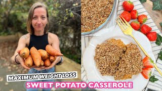 VEGAN SWEET POTATO CASSEROLE 🔥 Low Calorie Density with hidden veggies amp beans [upl. by Atte]