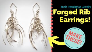 Make These Earrings Use sterling silver wire and basic tools to create my Forged Rib Earrings [upl. by Nnayllek]