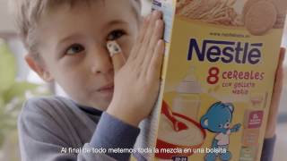 Elaboración papillas NESTLÉ cereales  Nestlé Bebé [upl. by Anorahs]