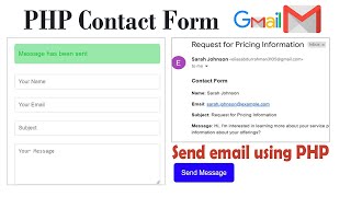 How to Create a PHP Contact Form Using PHPMailer  Send Email with Gmail SMTP [upl. by Etteiram646]