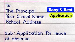 Application For Leave Of Absence In English  How To Write An Application In English [upl. by Suoicserp]