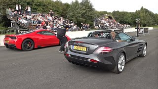 MercedesBenz SLR McLaren Roadster vs Ferrari 458 Speciale with Capristo Exhaust [upl. by Bixler]