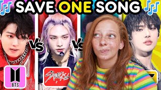 SAVE ONE KPOP SONG BTS VS STRAY KIDS VS ATEEZ  Monday Funday  This was HARD [upl. by Metzgar]