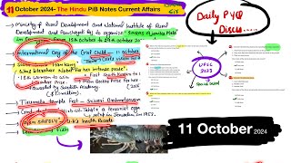 11 October 2024  The Hindu Handwritten Notes For IAS PCS SSCOctober 2024 Pib Current Affairs Notes [upl. by Bock92]