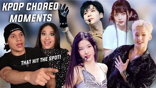 Waleska amp Efra react to kpop choreography moments that hit the spot ft Seventeen New Jeans BTS [upl. by Rodi]