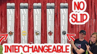 Easy Money Maker DIY No Slip Interchangeable Front Porch Welcome Sign Tutorial [upl. by Trebor]