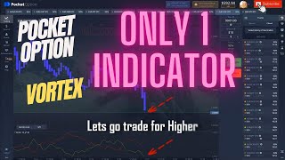 Pocket Option with Only 1 Trading Indicator  VORTEX INDICATOR [upl. by Namaj252]