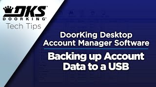 DKS Tech Tips DoorKing 32 Remote Account Manager Software – Backing up Account Data to a USB [upl. by Stanly]