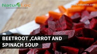 Beetroot carrot and spinach soup – healthy soup [upl. by Fina]