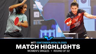 Sibel Altinkaya vs Prithika Pavade  WS R32  WTT Contender Antalya 2023 [upl. by Eineeuq]