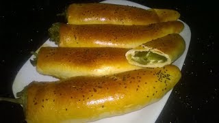 Recette du pain farci avec du poivron au fromage وصفة الخبز المحشي بالفلفل لحلو بالجبن [upl. by Aelahs]