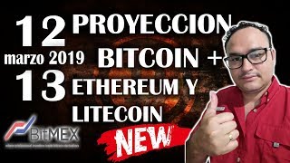 Análisis de Bitcoin Ethereum y Litecoin 12 y 13 de Marzo Proyección de Bitcoin 2019  BITCOIN V162 [upl. by Hcirdeirf]